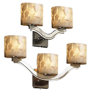 Alabaster Rocks! Bend Curved Bath Bar by Justice Design Group - Starlight Lighting USA and Canada